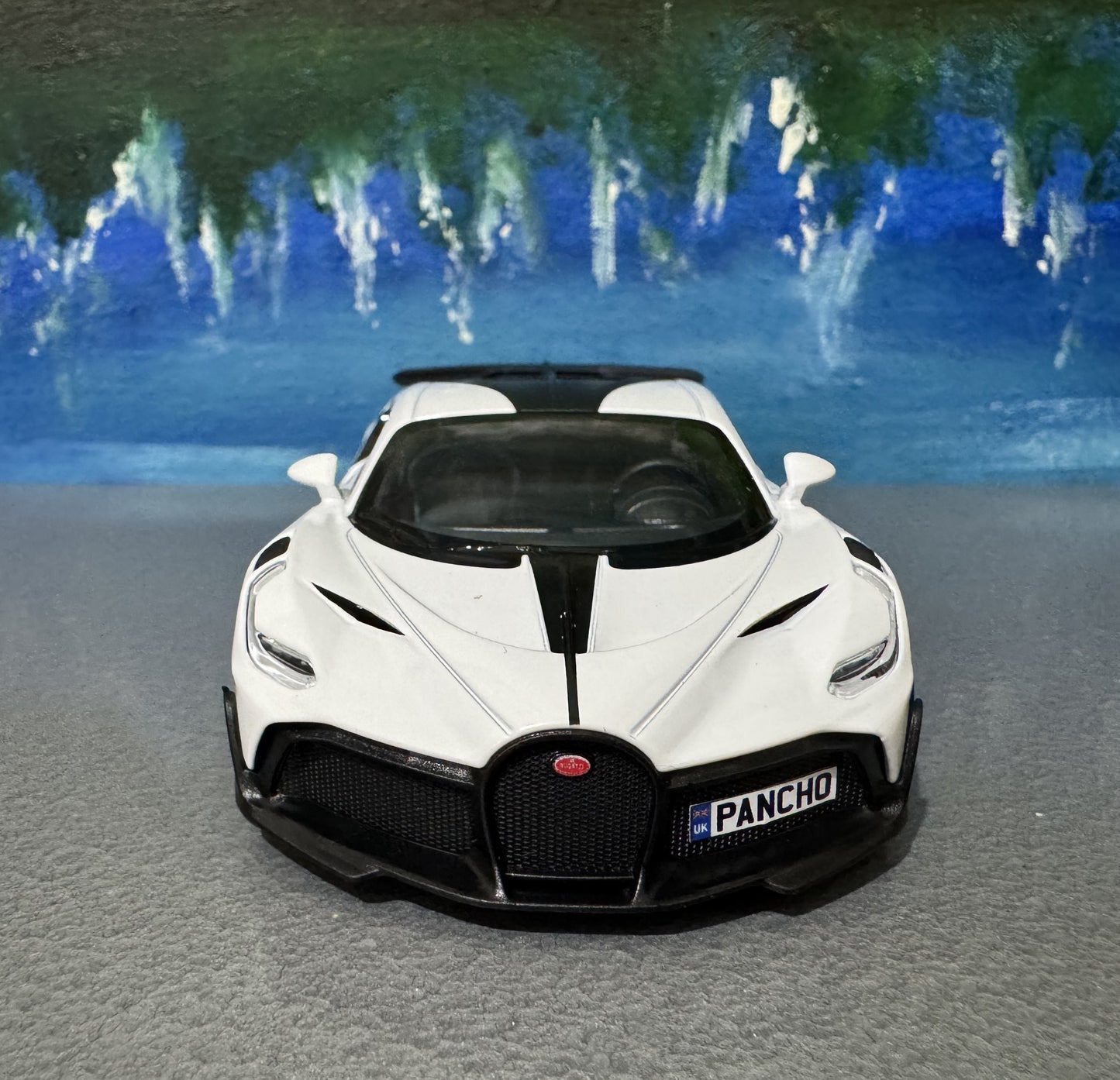 PERSONALIZED NAME Licensed Bugatti Divo 1:36 Diecast Car Model – White/Black – Collectible Toy Gift for Kids, Boys, Girls – Gift Sleeve