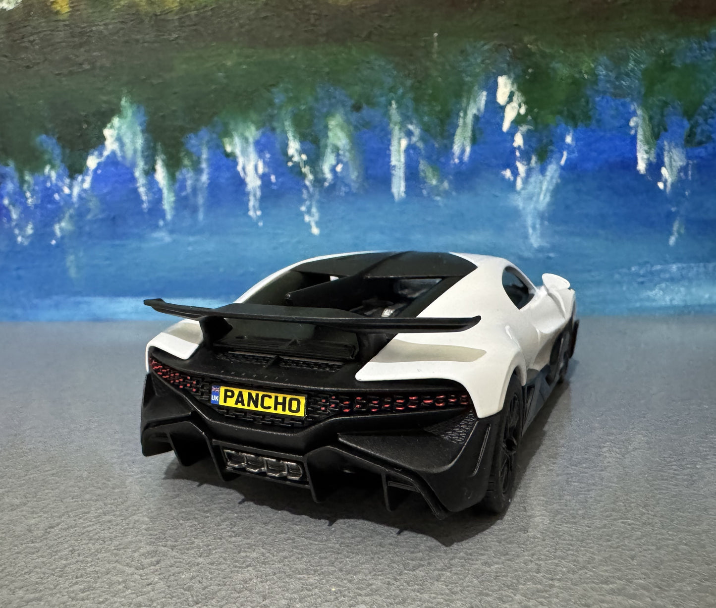 PERSONALIZED NAME Licensed Bugatti Divo 1:36 Diecast Car Model – White/Black – Collectible Toy Gift for Kids, Boys, Girls – Gift Sleeve