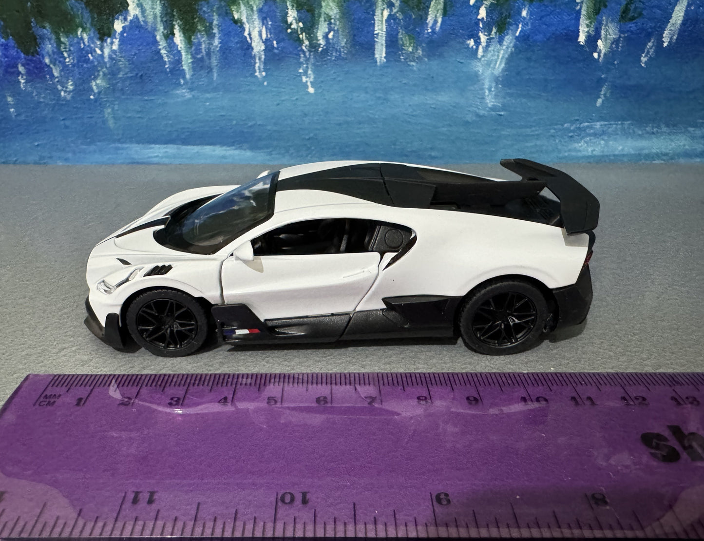 PERSONALIZED NAME Licensed Bugatti Divo 1:36 Diecast Car Model – White/Black – Collectible Toy Gift for Kids, Boys, Girls – Gift Sleeve