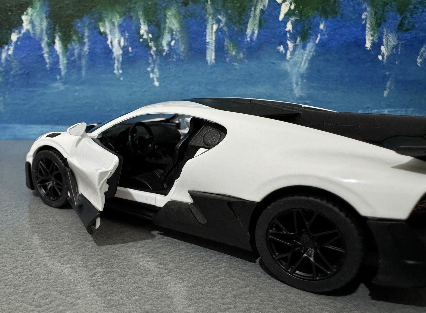 PERSONALIZED NAME Licensed Bugatti Divo 1:36 Diecast Car Model – White/Black – Collectible Toy Gift for Kids, Boys, Girls – Gift Sleeve