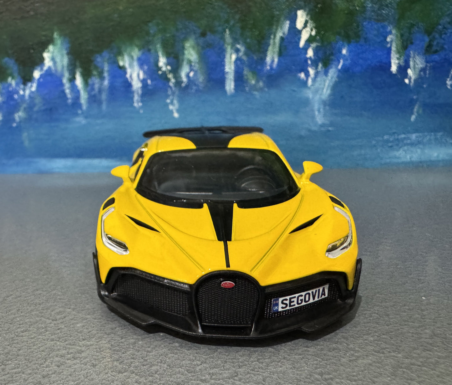 YOUR NAME PLATE Licensed Bugatti Divo 1:36 Diecast Toy Car – Yellow/Black – Collectible Toy Gift for Kids, Boys, Girls – Gift Sleeve