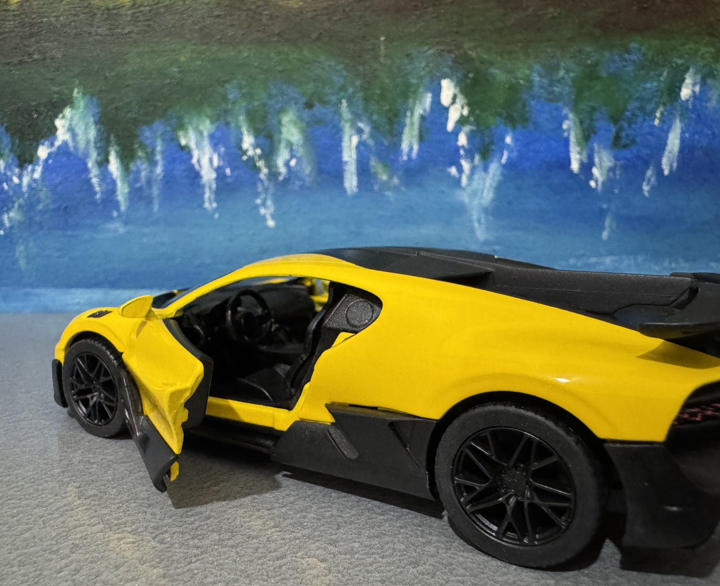 YOUR NAME PLATE Licensed Bugatti Divo 1:36 Diecast Toy Car – Yellow/Black – Collectible Toy Gift for Kids, Boys, Girls – Gift Sleeve