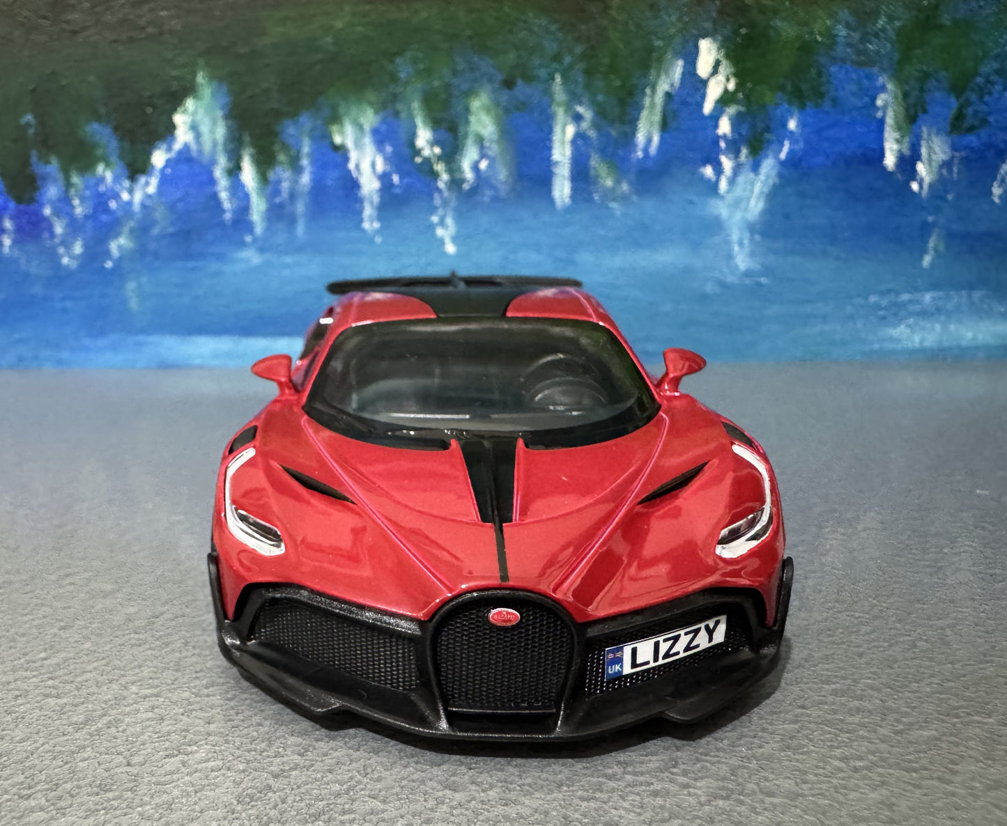 Licensed Bugatti Divo 1:36 Diecast Car Model – Red/Black – Custom Name Plate – Collectible Toy Gift for Kids, Boys, Girls – Gift Sleeve