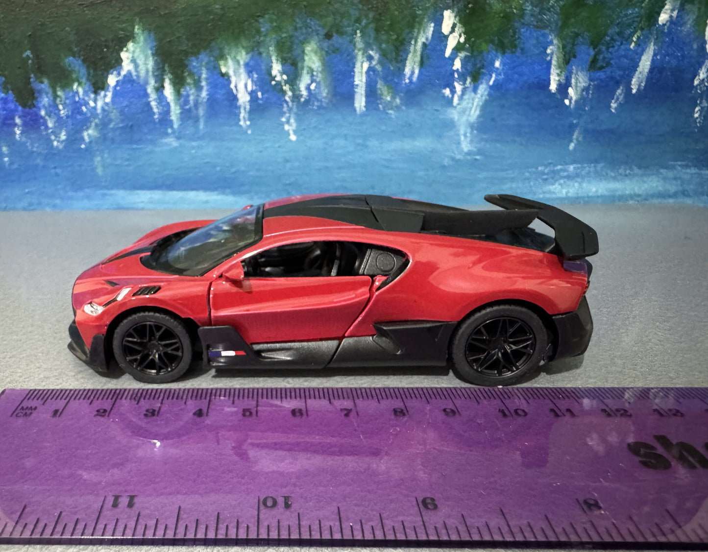 Licensed Bugatti Divo 1:36 Diecast Car Model – Red/Black – Custom Name Plate – Collectible Toy Gift for Kids, Boys, Girls – Gift Sleeve