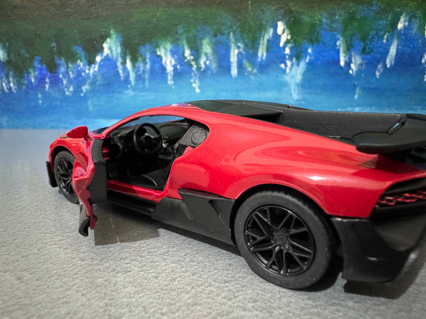 Licensed Bugatti Divo 1:36 Diecast Car Model – Red/Black – Custom Name Plate – Collectible Toy Gift for Kids, Boys, Girls – Gift Sleeve