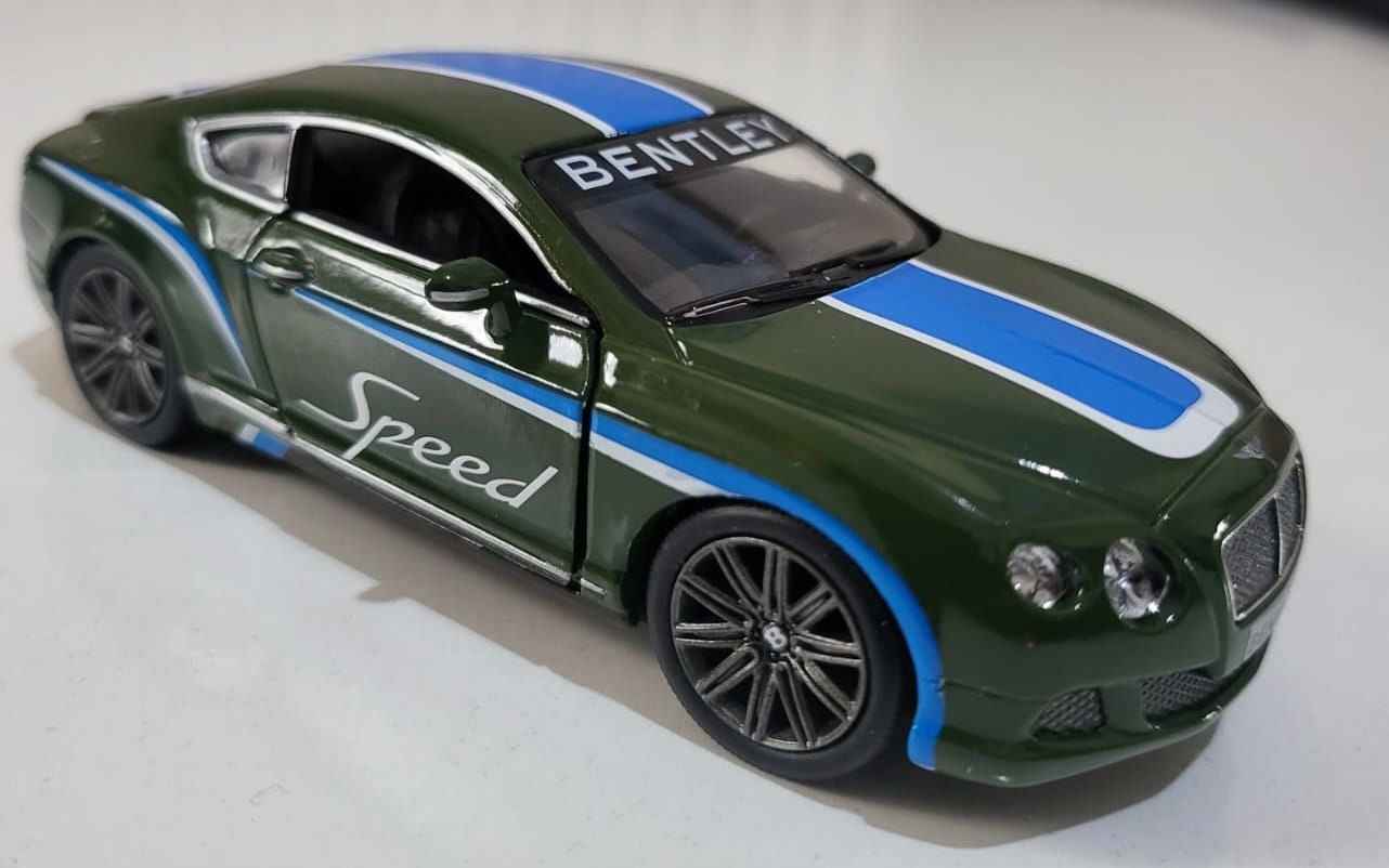 Diecast Metal Car - 2012 Bentley Continental GT Speed 1:38 Scale - Opening Doors - Collectible Gift for Men/Women - Dad Boy Girl Gift Sleeve
