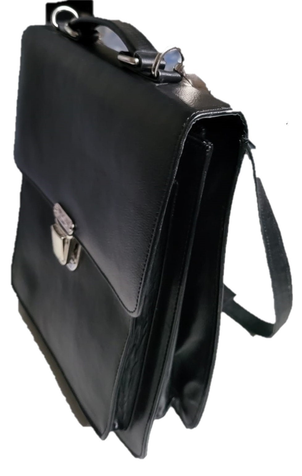 Premium Leather Messenger Bag - Black Unisex Shoulder Bag for Men & Women | Spacious Work/Travel Bag | Versatile Laptop Briefcase