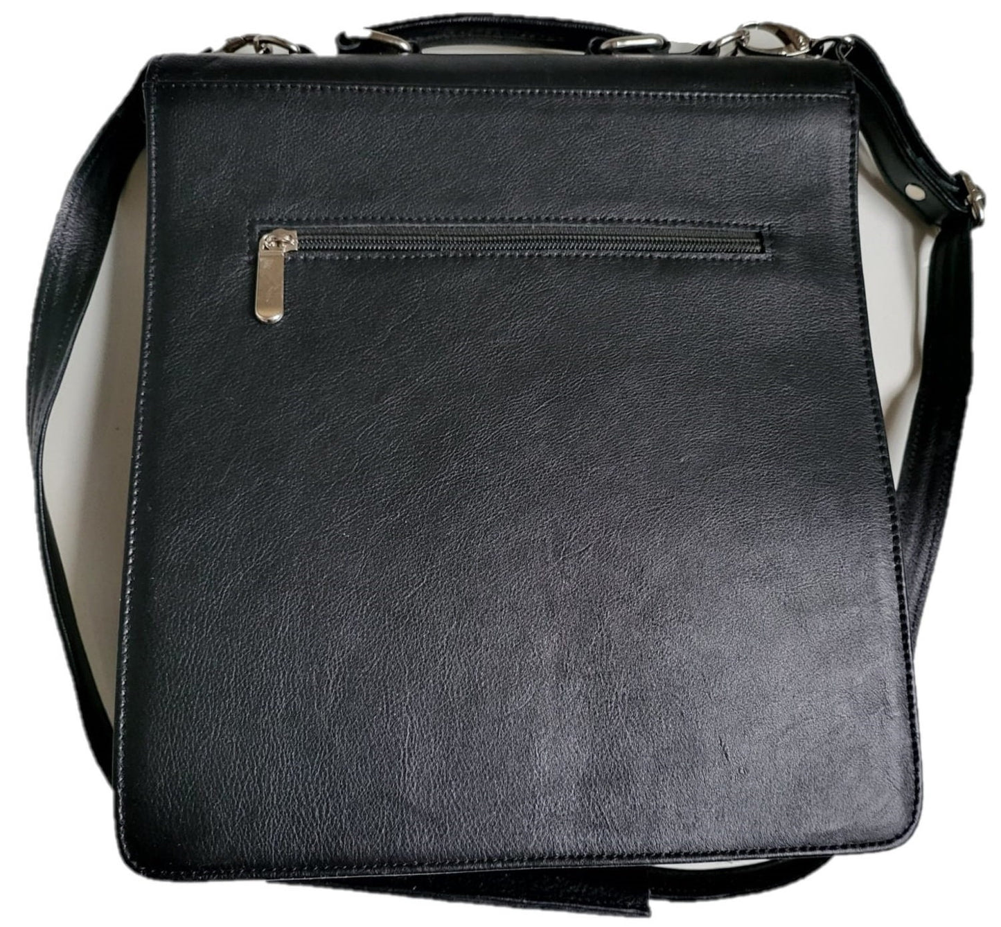 Premium Leather Messenger Bag - Black Unisex Shoulder Bag for Men & Women | Spacious Work/Travel Bag | Versatile Laptop Briefcase