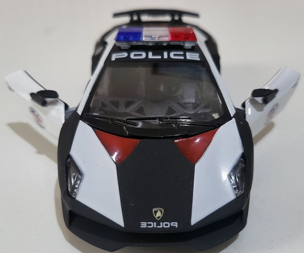 Any Name Lamborghini Sesto Elemento Police Diecast 1:38, boy brother sister dad mom gift sleeves