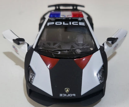 Any Name Lamborghini Sesto Elemento Police Diecast 1:38, boy brother sister dad mom gift sleeves