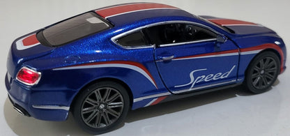 2012 Bentley Continental GT Speed 1:38 Diecast Model - Opening Doors Metal Car - Collectible Gift for Men, Dad, Boys - Gift Sleeve included
