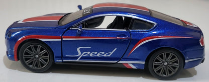 2012 Bentley Continental GT Speed 1:38 Diecast Model - Opening Doors Metal Car - Collectible Gift for Men, Dad, Boys - Gift Sleeve included