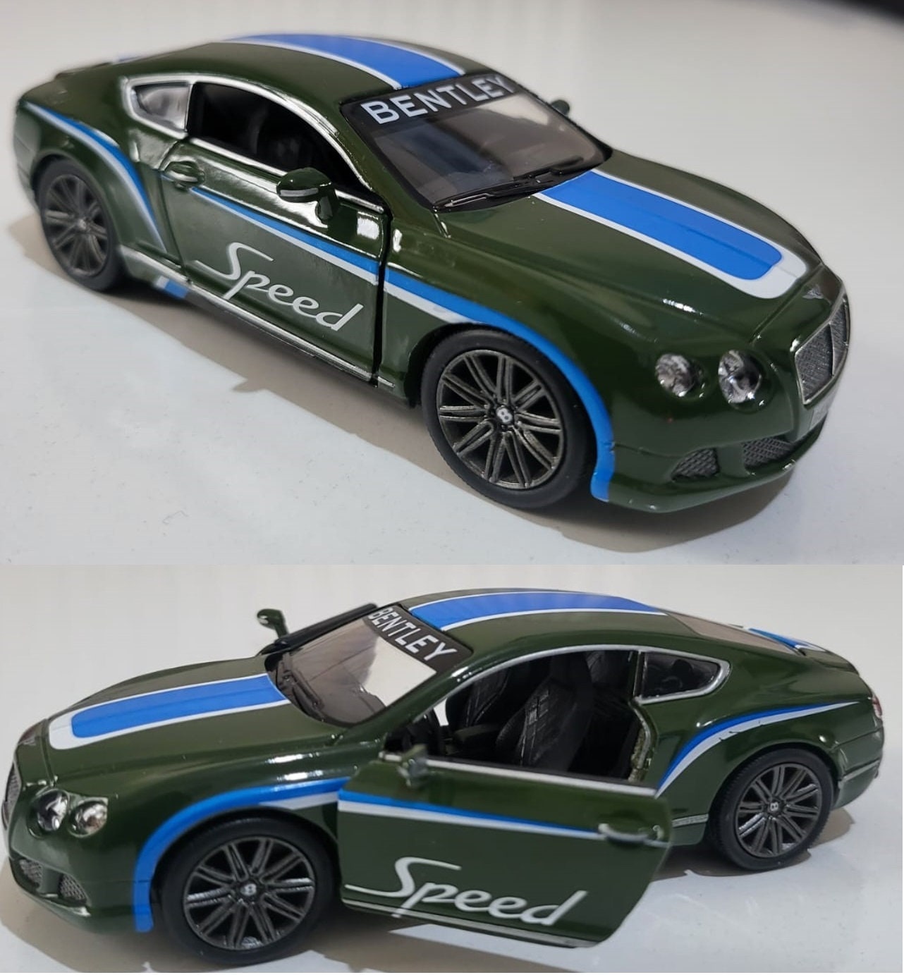 Diecast Metal Car - 2012 Bentley Continental GT Speed 1:38 Scale - Opening Doors - Collectible Gift for Men/Women - Dad Boy Girl Gift Sleeve