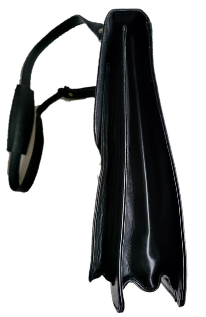 Premium Leather Messenger Bag - Black Unisex Shoulder Bag for Men & Women | Spacious Work/Travel Bag | Versatile Laptop Briefcase