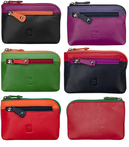 Soft Leather Coin Purse – Zip Closure Small Wallet for Women – Multicolour Gift Boxed – Mother’s Day Gift, Premium Real Leather Pouch Boxed