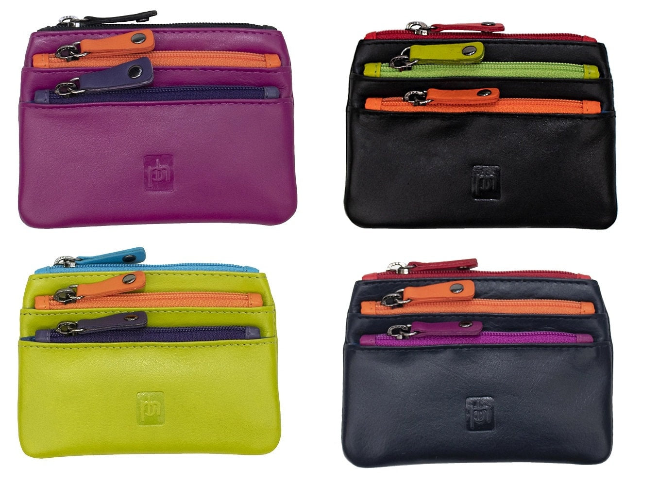 Real Soft Leather Coin key lovely mother day present chain change multiple compartment Multicolour Purse Various colours 755 Boxed