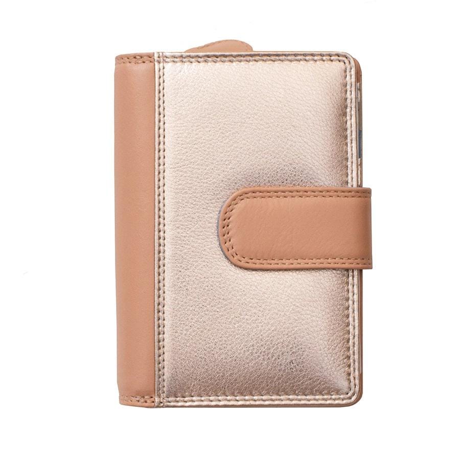 Prime Hide Genuine Leather Purse – London Metallic Clutch (8081) – Women's Premium Wallet, Gift Boxed, RFID Blocking, Evening Bag Boxed