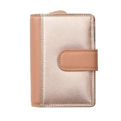 Prime Hide Genuine Leather Purse – London Metallic Clutch (8081) – Women's Premium Wallet, Gift Boxed, RFID Blocking, Evening Bag Boxed
