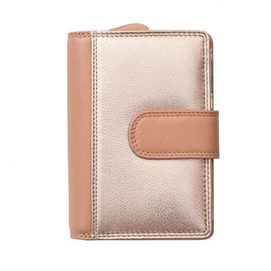 Prime Hide Genuine Leather Purse – London Metallic Clutch (8081) – Women's Premium Wallet, Gift Boxed, RFID Blocking, Evening Bag Boxed