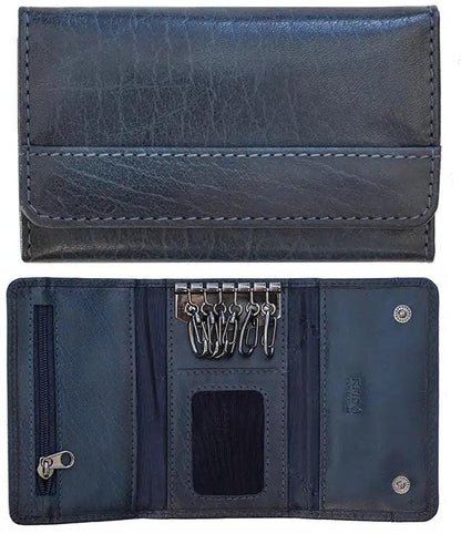 Prime Hide Leather Carlton Leather Key Wallet 6 Hooks, coin Zip, ID window Boxed very sturdy