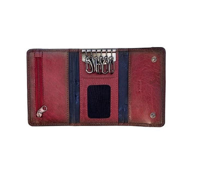 Prime Hide Leather Carlton Leather Key Wallet 6 Hooks, coin Zip, ID window Boxed very sturdy