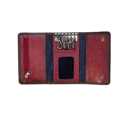 Prime Hide Leather Carlton Leather Key Wallet 6 Hooks, coin Zip, ID window Boxed very sturdy