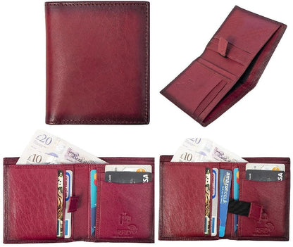 Men's Slim RFID Leather Wallet - Carlton Style 4180 | Premium Card Holder with Notes Compartment | Gift Boxed for Him