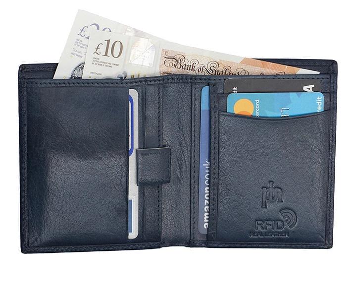 Men's Slim RFID Leather Wallet - Carlton Style 4180 | Premium Card Holder with Notes Compartment | Gift Boxed for Him