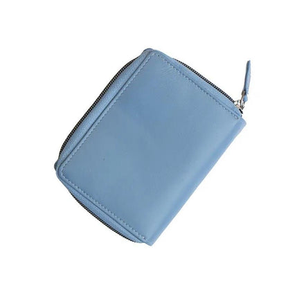 Prime Hide Leather Flavia Wallet - Medium Zip Trifold in Cornflower Blue | Magnetic Closure | Women's Luxury Purse Gift Boxed