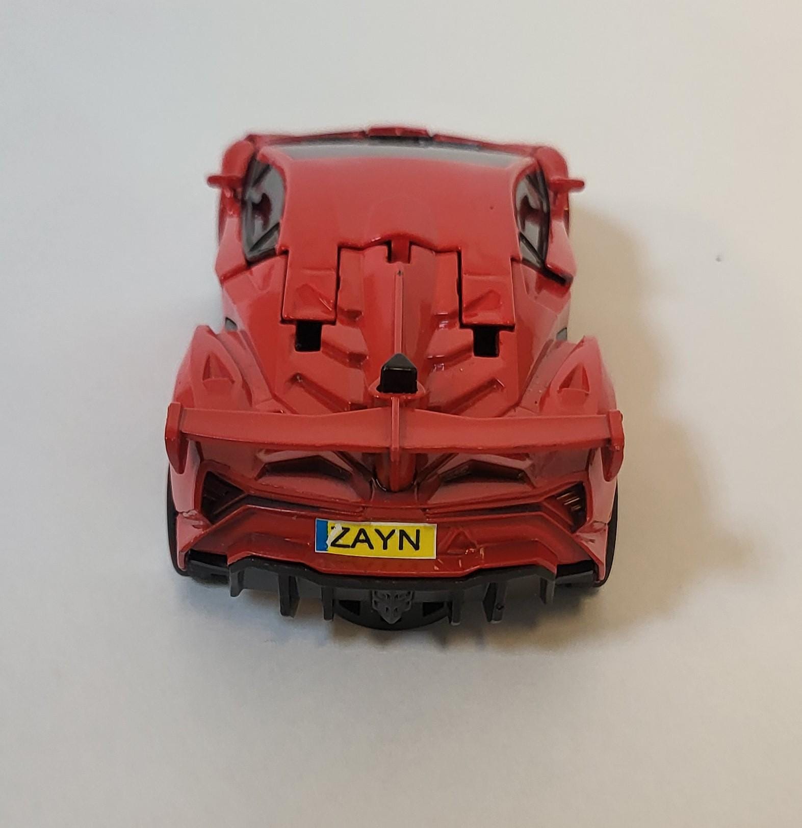 Metal Lamborghini Robot Car Toy 1:32, Pull Back, PERSONALIZED PLATES Model Toy Car boy dad birthday gift sleeve
