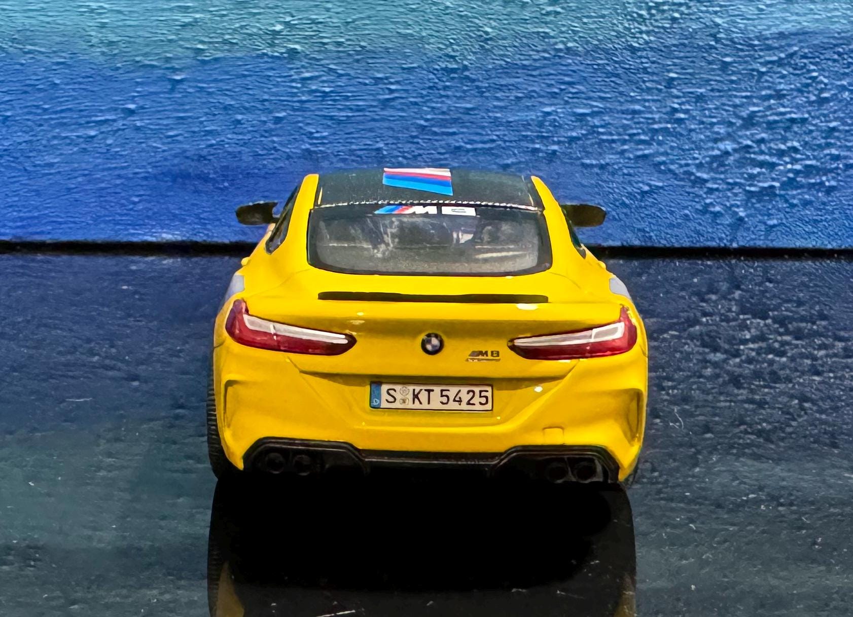 BMW M8 Competition Coupe Diecast Model 1:38 – Pull Back Toy Car with Open Doors, Yellow Red Collectible Gift for Him Kids Car Lovers