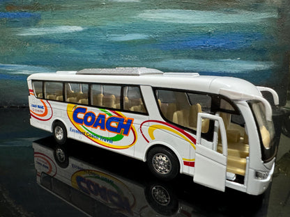 Personalized Name Coach Bus Diecast Toy - Custom Gift for Boy Girl Dad Mom - Birthday Christmas Present - Gift Sleeves - 4 colours to choose