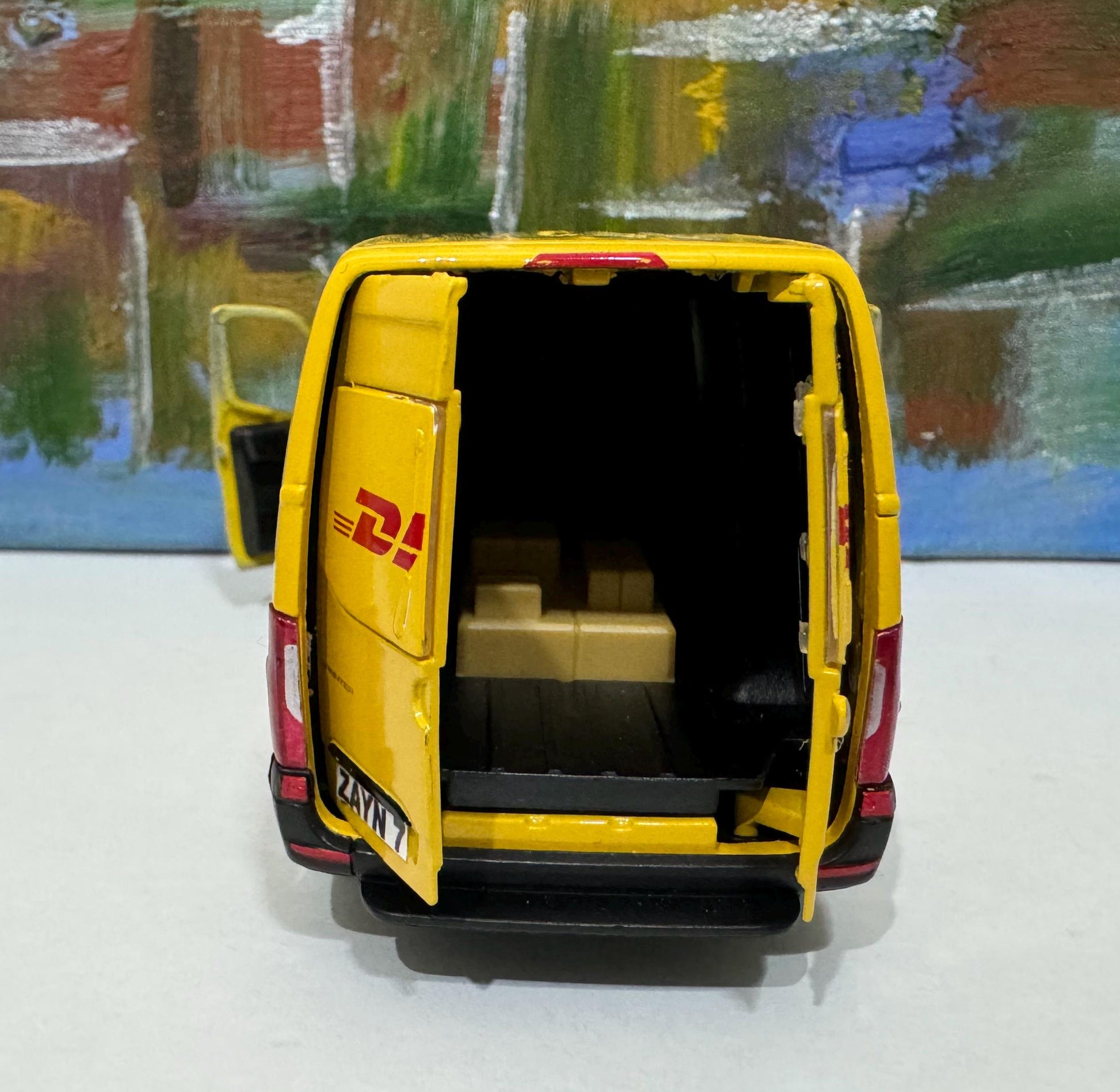 PERSONALISED NAME sprinter Van Mercedes DHL, toy car & van Model boy girl dad mom grandad brother birthday Christmas New birthday gift