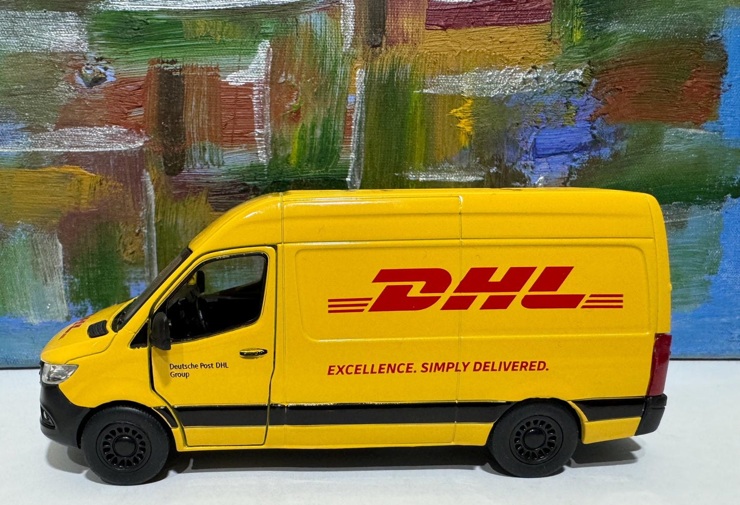 PERSONALISED NAME sprinter Van Mercedes DHL, toy car & van Model boy girl dad mom grandad brother birthday Christmas New birthday gift