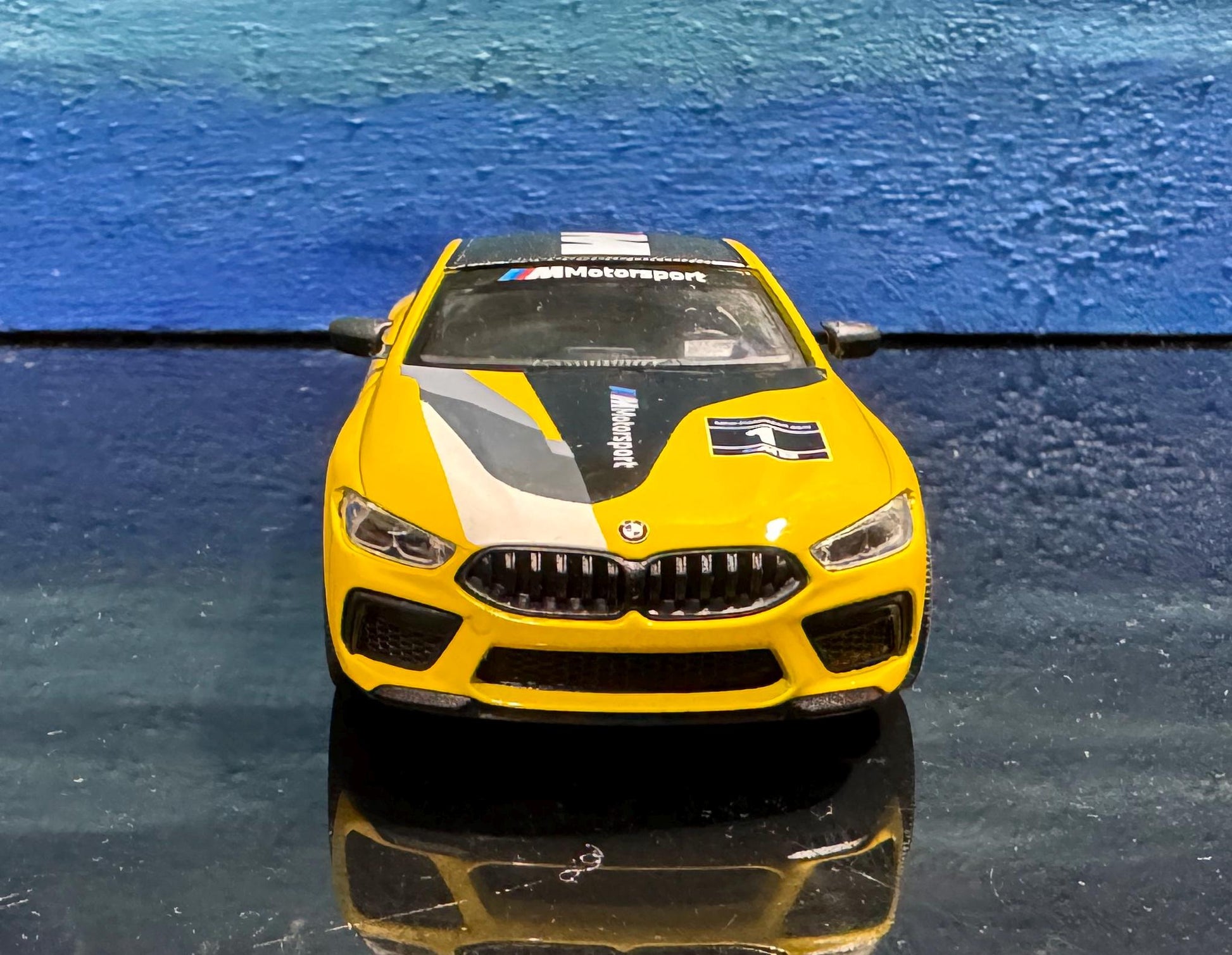 BMW M8 Competition Coupe Diecast Model 1:38 – Pull Back Toy Car with Open Doors, Yellow Red Collectible Gift for Him Kids Car Lovers