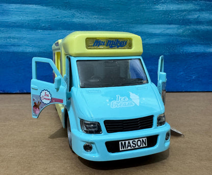 Personalized Ice Cream Van Diecast Toy - Lights & Sound - Gift for Boy, Dad, girl, nephew, Birthday Present - Boxed Collectible Model Boxed