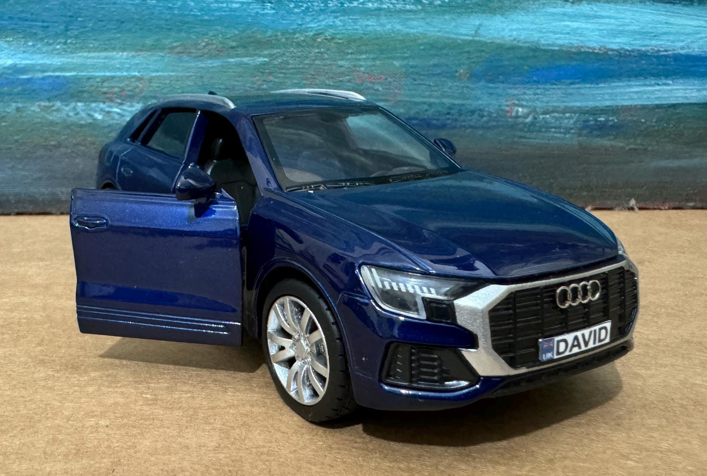 Personalized Audi Q8 Diecast Model Car: Custom Name Plate, Collectible Gift