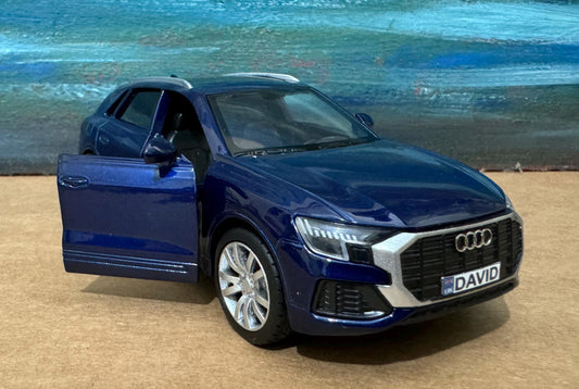 Personalized Audi Q8 Diecast Model Car: Custom Name Plate, Collectible Gift