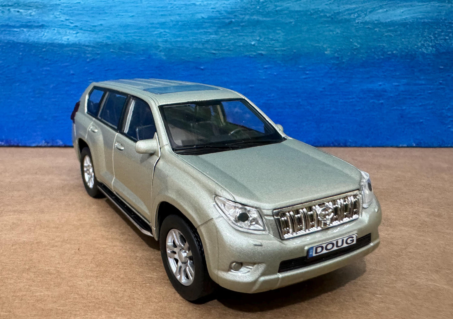 TOYOTA Land Cruiser Prado PERSONALIZED PLATES Model Toy Car boy girl husband wife dad birthday gift Boxed Diecast 1:38 Gold