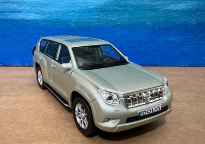 TOYOTA Land Cruiser Prado PERSONALIZED PLATES Model Toy Car boy girl husband wife dad birthday gift Boxed Diecast 1:38 Gold