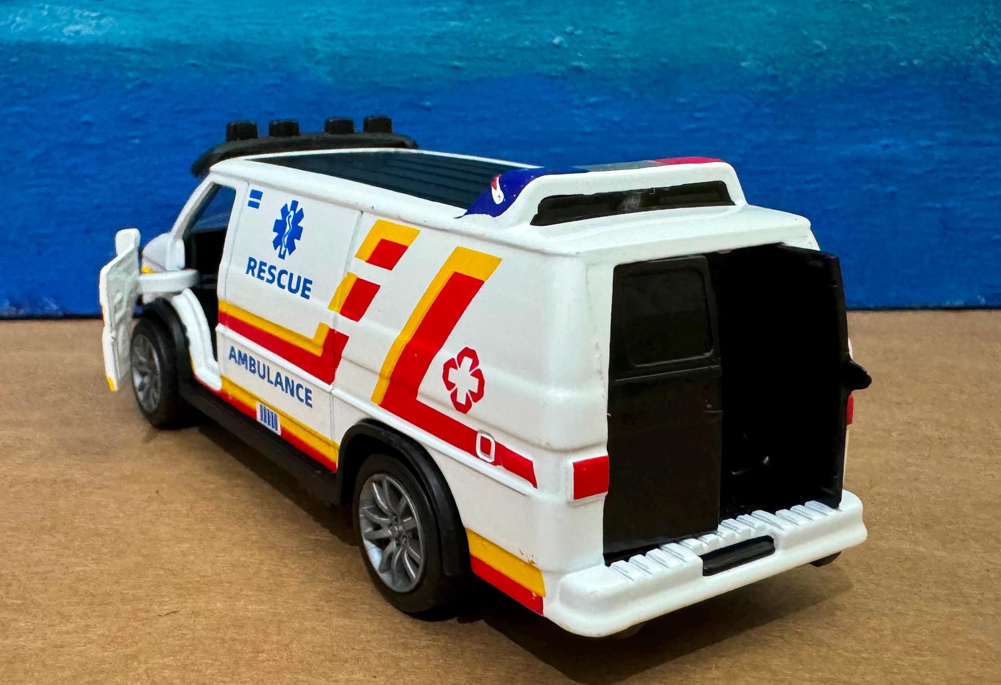 Set of 3 Rescue Vehicles, Police, Fire, Ambulance Diecast Toy Cars, Gift for Boys, Girls, Dad, Husband, First Responders, Collectors Sleeves