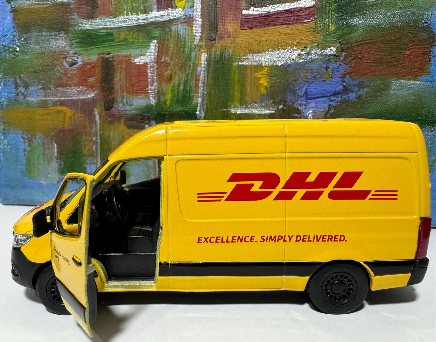 PERSONALISED NAME sprinter Van Mercedes DHL, toy car & van Model boy girl dad mom grandad brother birthday Christmas New birthday gift
