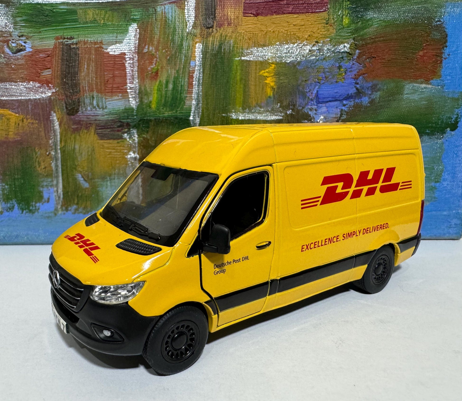 PERSONALISED NAME sprinter Van Mercedes DHL, toy car & van Model boy girl dad mom grandad brother birthday Christmas New birthday gift