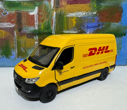 PERSONALISED NAME sprinter Van Mercedes DHL, toy car & van Model boy girl dad mom grandad brother birthday Christmas New birthday gift