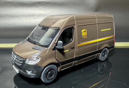 PERSONALISED NAME sprinter Van Mercedes UPS, toy van Model boy girl dad mom grandad brother birthday Christmas New birthday gift sleeve