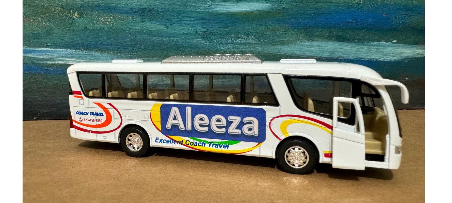 Coach Bus Diecast PERSONALISED ANY Name Toy car Model boy girl dad mom uncle grandad brother birthday Christmas gift Name Plate present New