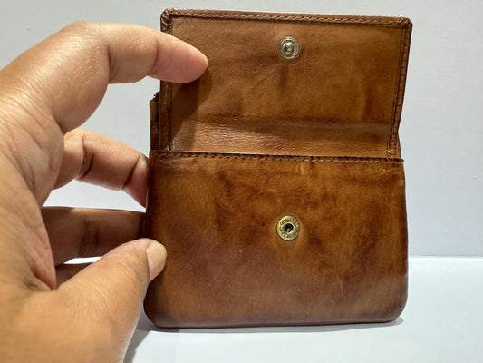Designer Leather Key-ring & Coin Pouch - RFID Safe | Unisex Brown Gift Boxed | Mother's Day Gift Ideas | Keys - Change Holder Gift Boxed
