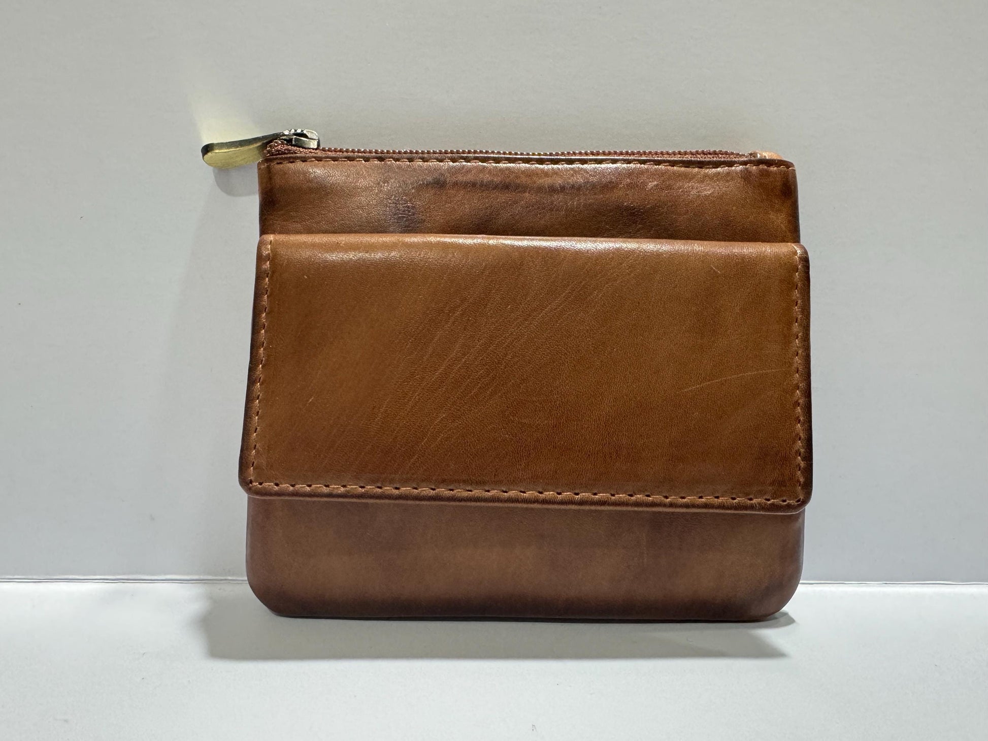 Designer Leather Key-ring & Coin Pouch - RFID Safe | Unisex Brown Gift Boxed | Mother's Day Gift Ideas | Keys - Change Holder Gift Boxed
