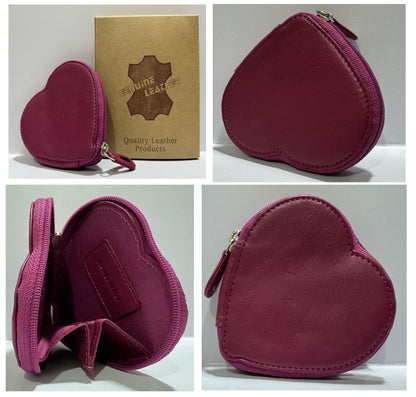 Heart Shaped Real premium Leather Coin Purse – Small Soft Pouch by Prime Hide – Gift for Mom, Aunt, Sister – Boxed, 5 Colours Available