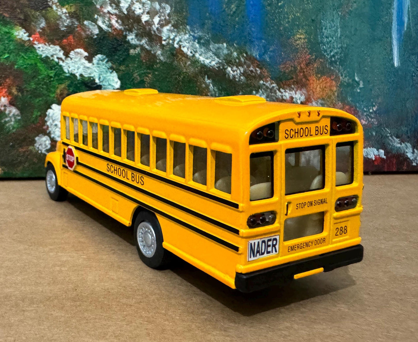 School Bus PERSONALIZED PLATES Diecast Model Toy Car boy girl present gift special day husband wife dad birthday gift Sleeve